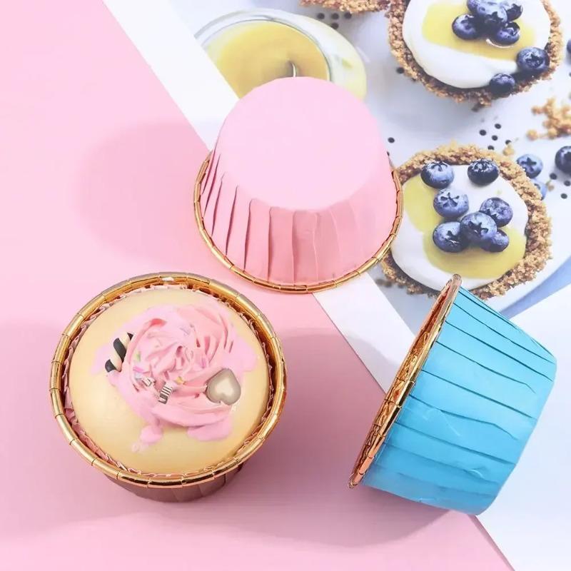 50-150Pcs Cupcake Mold Paper Cup Oilproof Cupcake Liner Baking Cup Tray Case Wedding Party Caissettes Golden Muffin Wrapper Paper