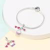 Charm Plata Pink Heart-Shaped Glasses Bag Bead Fits Genuine Bracelet Charm For Women Jewellery Do-It-Yourself Crafting Gift