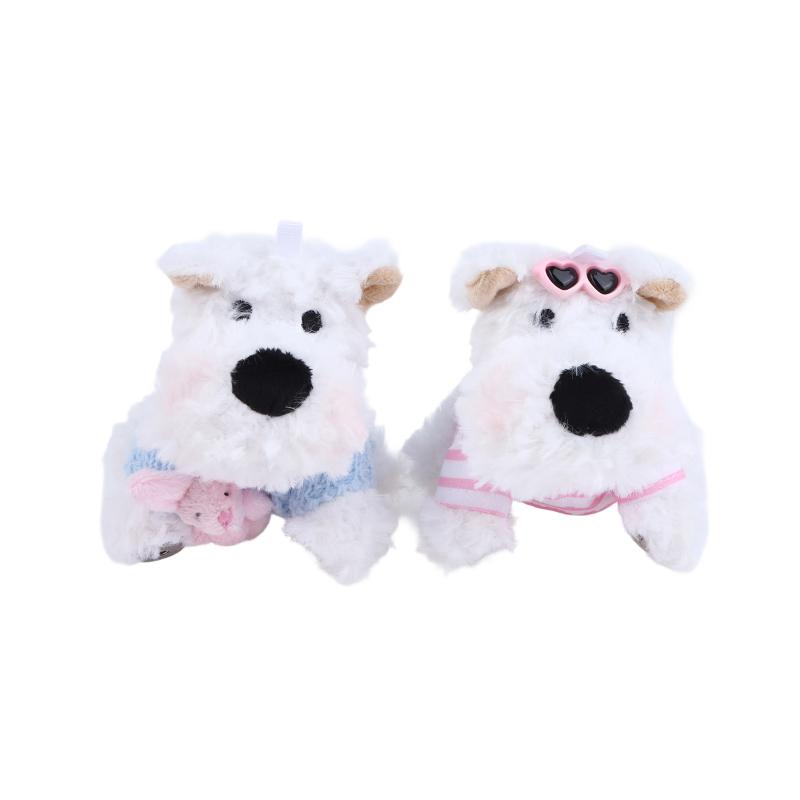 Kawaii West Highland Terrier Welpen Plüschtier Cartoon Magnetische Stoffpuppen Motorrad Elektrofahrrad Rückspiegel Anhänger Dekor