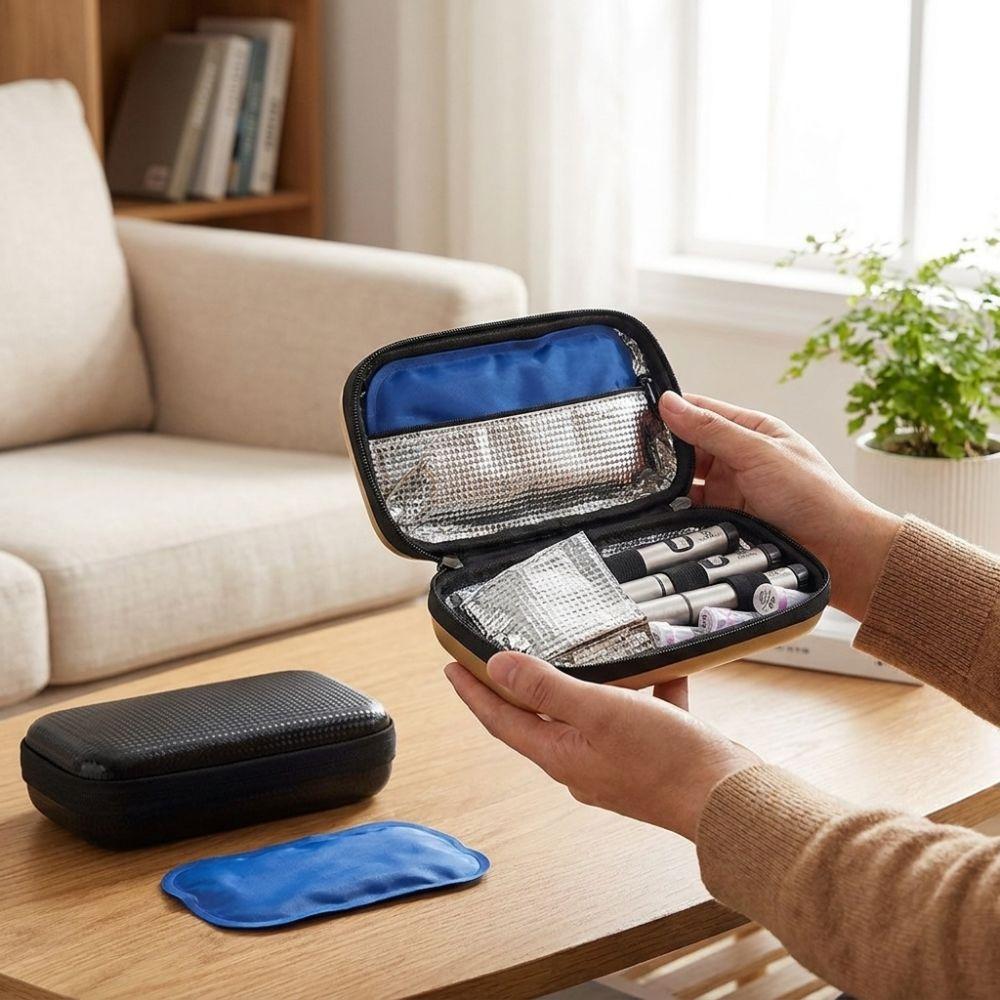 Thermal Insulated Liner Insulin Cooler Travel Case Pill Cooler Bag  For Home Outdoor Camping