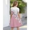 Easter Girls' 3D Graphic Flower Dress Short Sleeve Summer Spring Vacation Daily Holiday