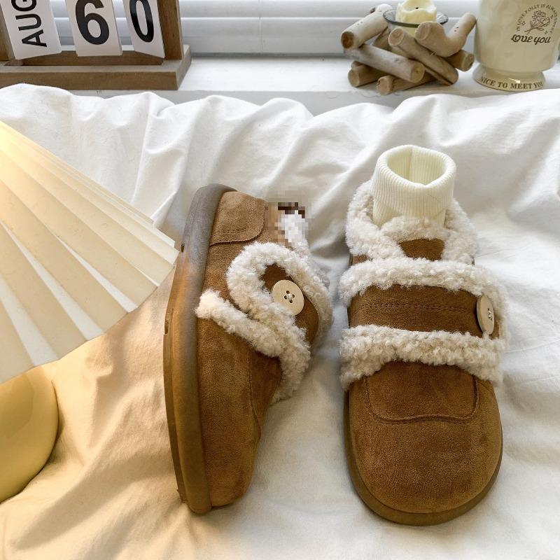 Retro Platform Soles All-inclusive Furry Women's 2 New Autumn and Winter Wear Warm Cotton Shoes Plush Snow Boots