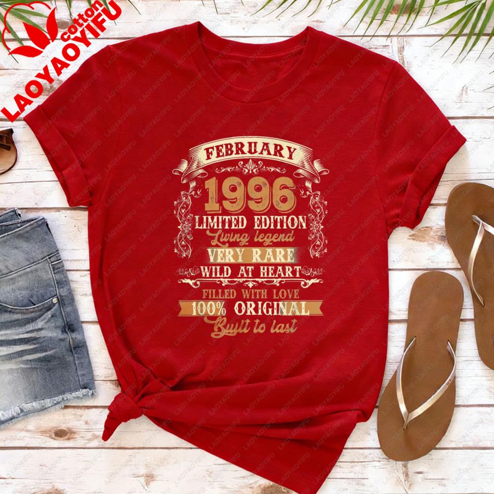 1996 Birthday Legend Women TShirt Cotton Short Sleeve Casual Fashion Summer Top Birthday Party Gift for The 30th Birthday