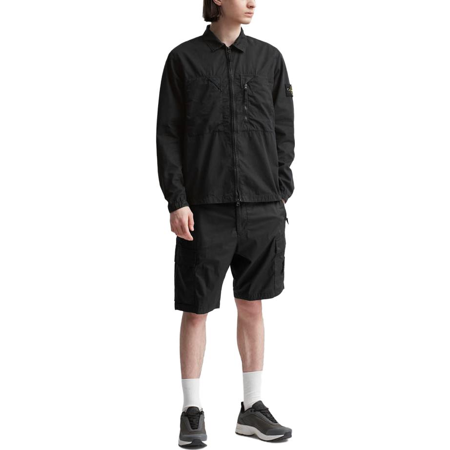 STONE ISLAND Water Washed Single Pocket Side Zipper Canvas Jacket Unisex Jacket 7815106WN-V0129