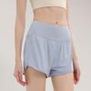 Nude-feel quick-dry sports shorts for women, loose-fitting, anti-exposure, high-waisted, for running, fitness, training, and casual wear in summer