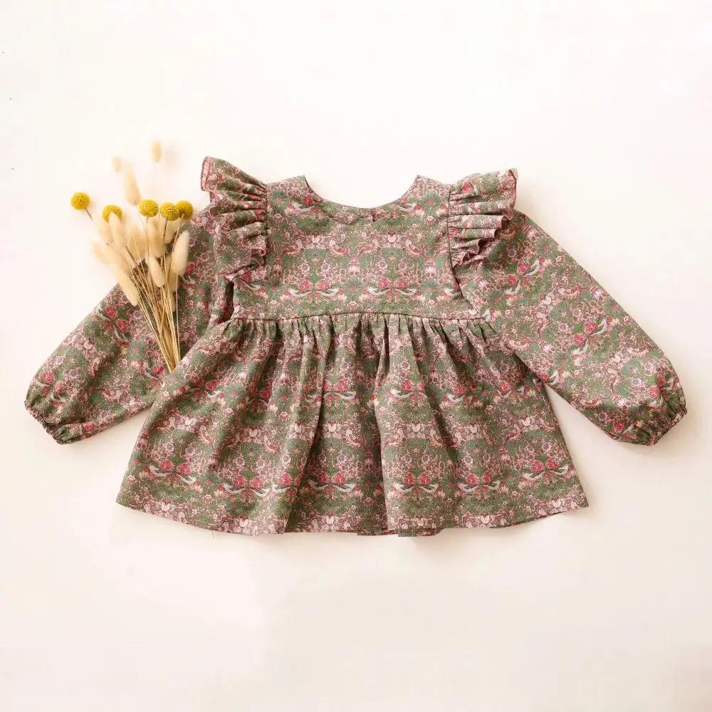 

Spring Cotton Baby Girl Blouse Floral Baby Long Sleeve Tops Toddler Girl Clothes 12-18M 80