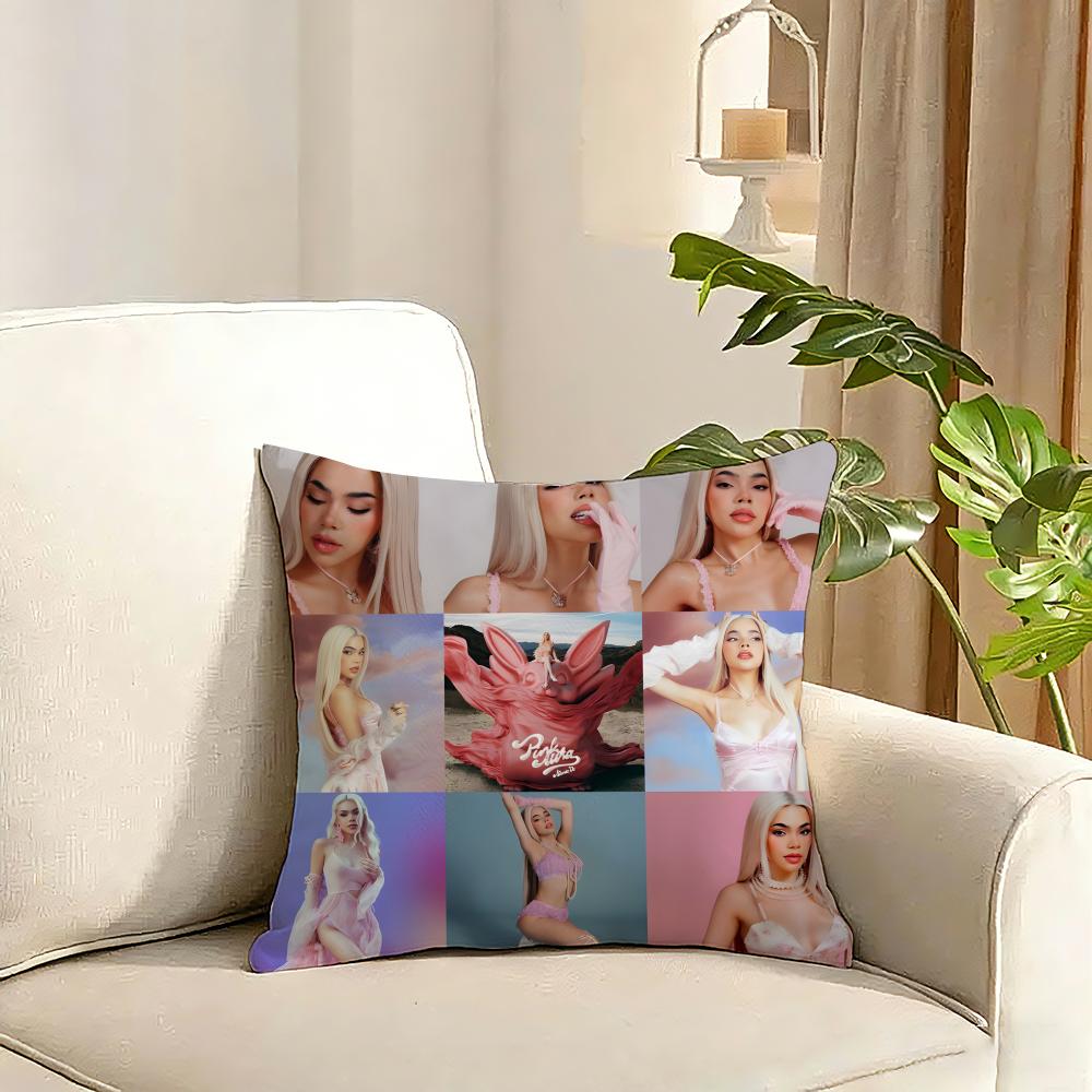 KKenia Os PinkAura Singer Cushion Cover Reversible Plush Pillow Cover Soft Fluffy Home Decor for Sofa Bedroom