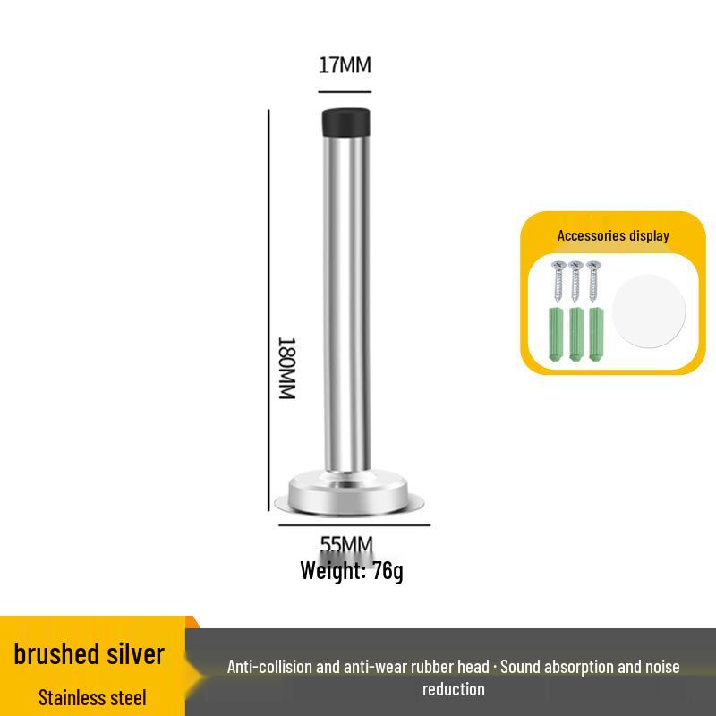 Stainless Steel Anti-Collision Rubber Door Stopper for Glass and Entrance Doors