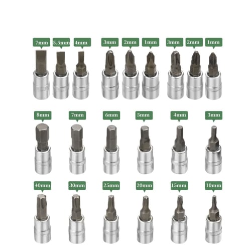 46-Piece Double-Sided Socket Wrench Set with 6.35mm (1/4") Drive, Hex Socket Driver, and Sleeve Ratchet Wrench, Perfect for Car and Motorcycle Repairs