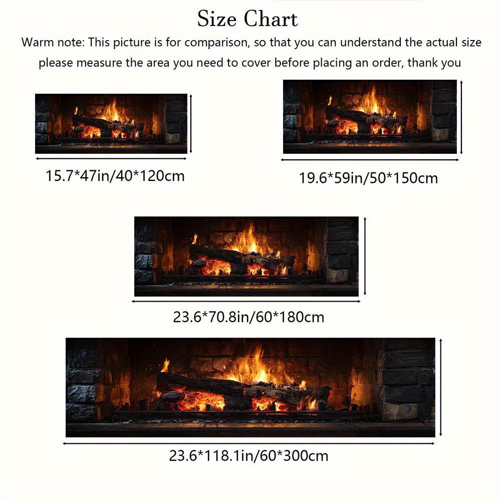 1Pcs Burning Fireplace Flame Non-Slip Washable Area Rug Runner for Entryway, Living Room, Bedroom & Patio