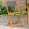 VidaXL Bistro Chairs Set of 2 Anthracite Solid Acacia Wood Fabric, Outdoor Bistro Chair, Folding Chair, Chair 367682
