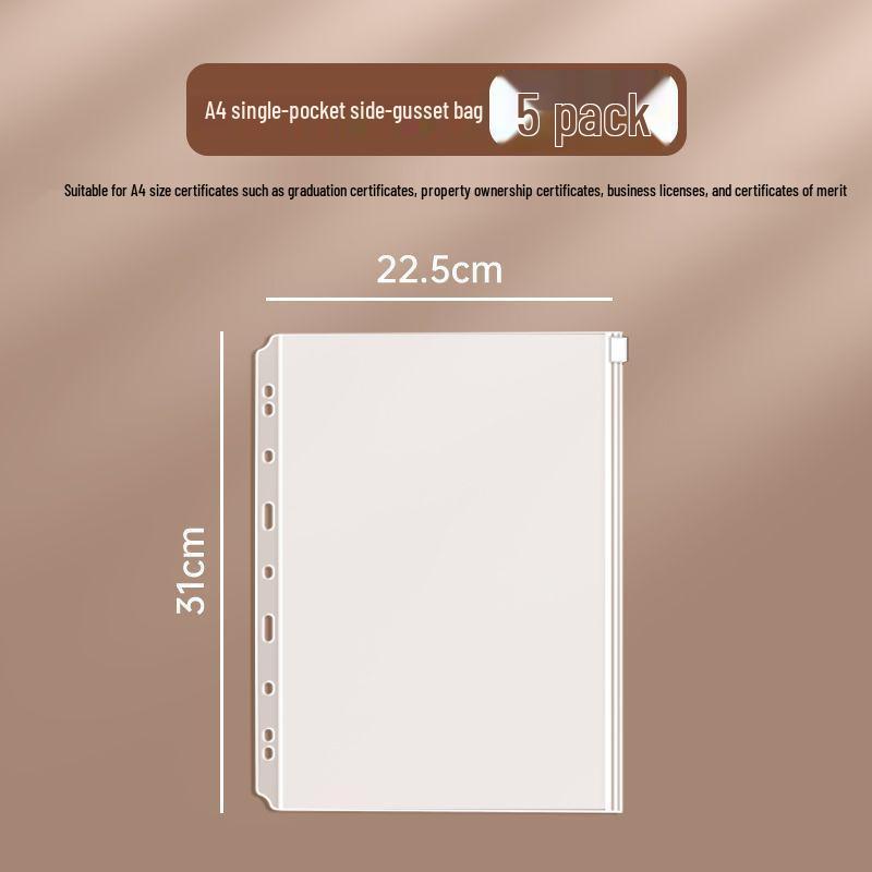 A4 Large Capacity Family Document Organizer with Transparent Pages for Birth Certificates and Household Registers