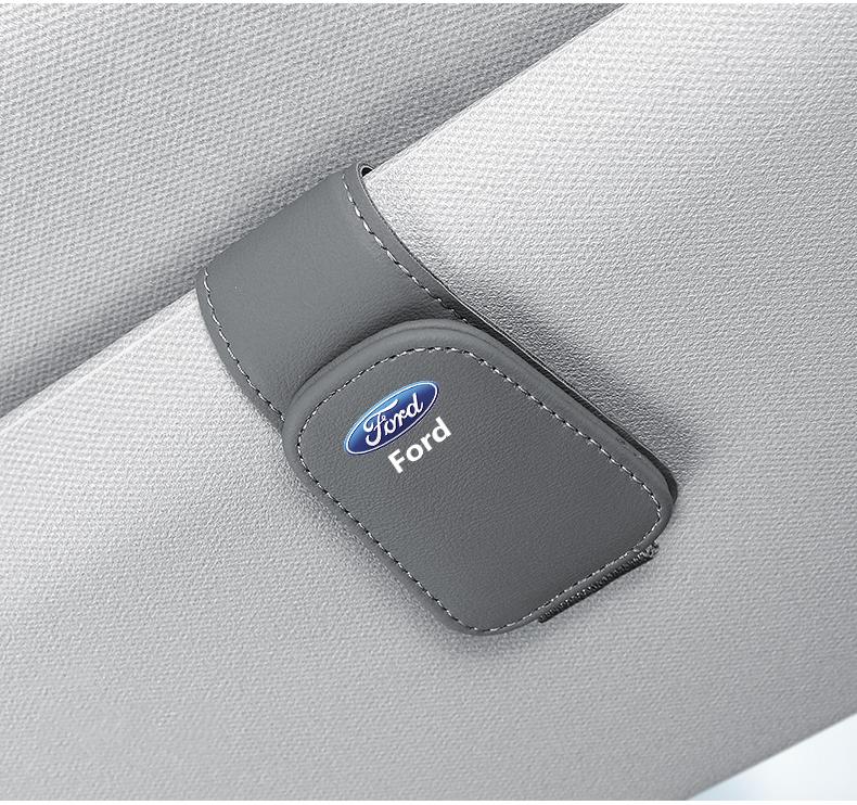 NGGU1 Car Sun Visor Glasses Clip Ticket Card Storage Clamp For Ford Fiesta Mondeo Fusion Explorer Shelby Edge Focus Transit keychain