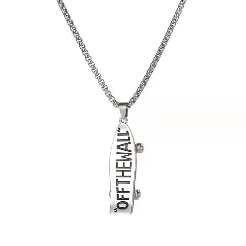 Collier Hip Hop en Acier Titane avec Pendentif Ours pour Hommes & Femmes, Chaîne Pull pour Automne/Hiver