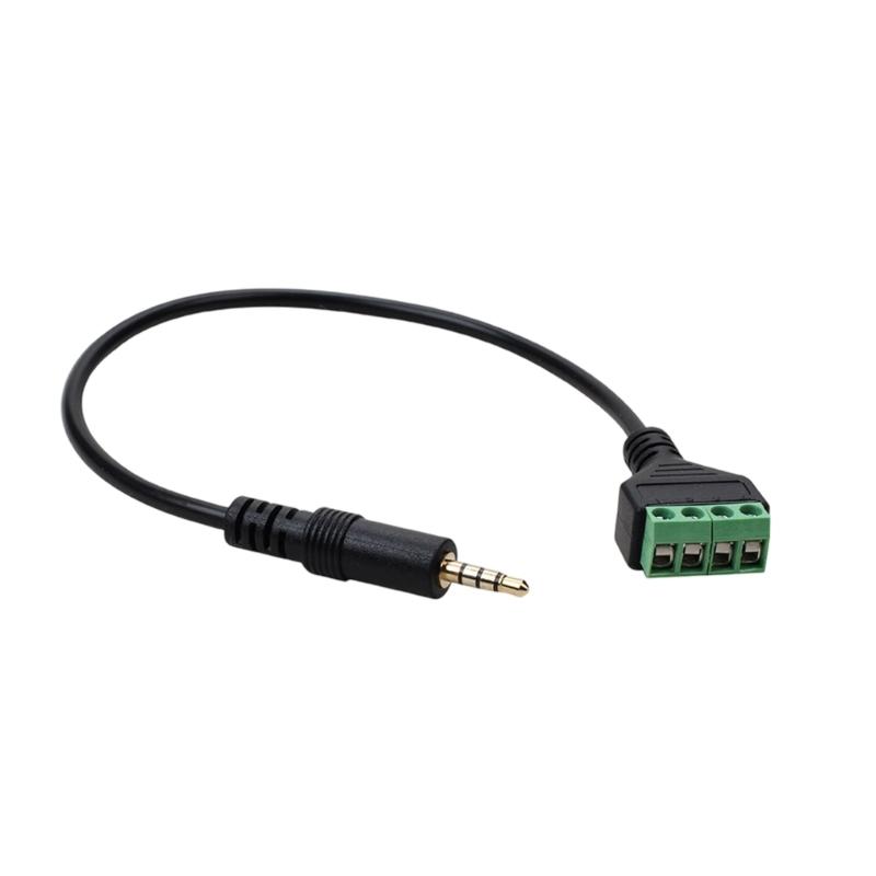 

4 Poles Stereo TRRS Male to 4 Terminals Block Adapters Cable Plugs and Play 12inch No Soldering Required