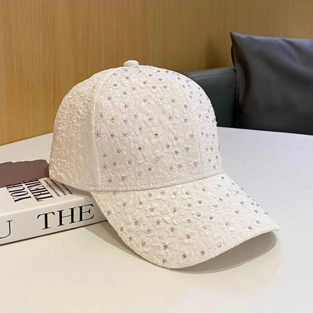 Adjustable Flower Baseball Hat Breathable Elegant Hat Casual Floral Baseball Cap Female Fashion
