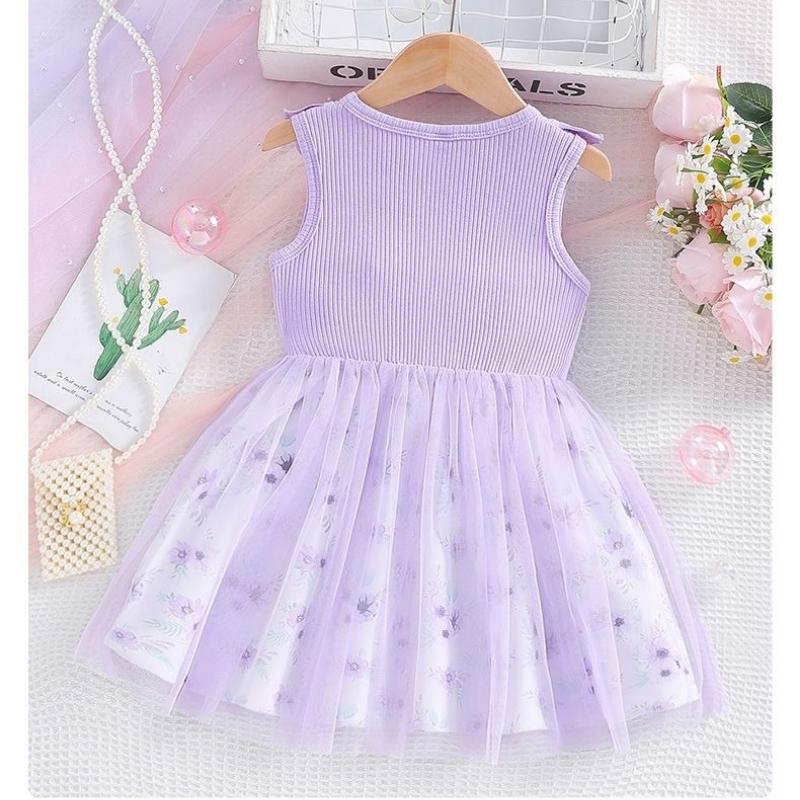 Girls' Fashion Dress - Summer - Cute Children's Tulle Princess Dress with Bow