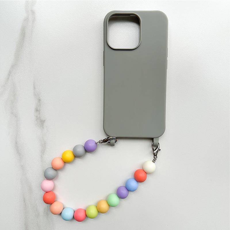 Colorful Anti-Lost Rope Phone Case for iPhone 11/12/13/14 Pro Max, Perfect for Women. Features Chain Design and Hand Strap.