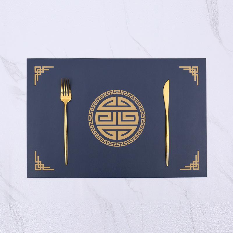 Chinese square simple special leather dining table mat Western food waterproof, oil-proof, heat-insulating and anti-scalding tableware Plate