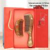 Premium Black Gold Sandalwood Comb: Hand-Painted, Anti-Static, Portable Hair Styling Comb with Gift Box for Women.
