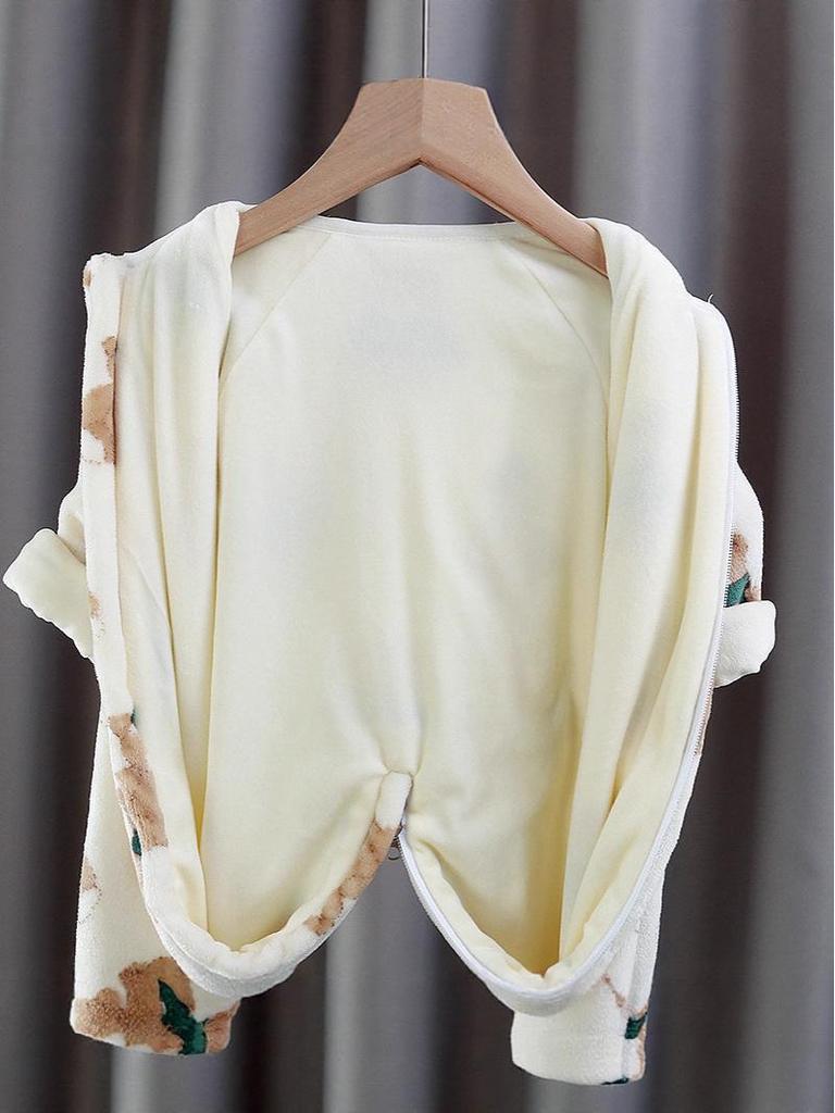 Comodo Pigiamino Tuta in Flanella per Bambini con Pile - Stile Autunno/Inverno Spesso Corallo Pile Abbigliamento Casa Sacco a Pelo per Dormire