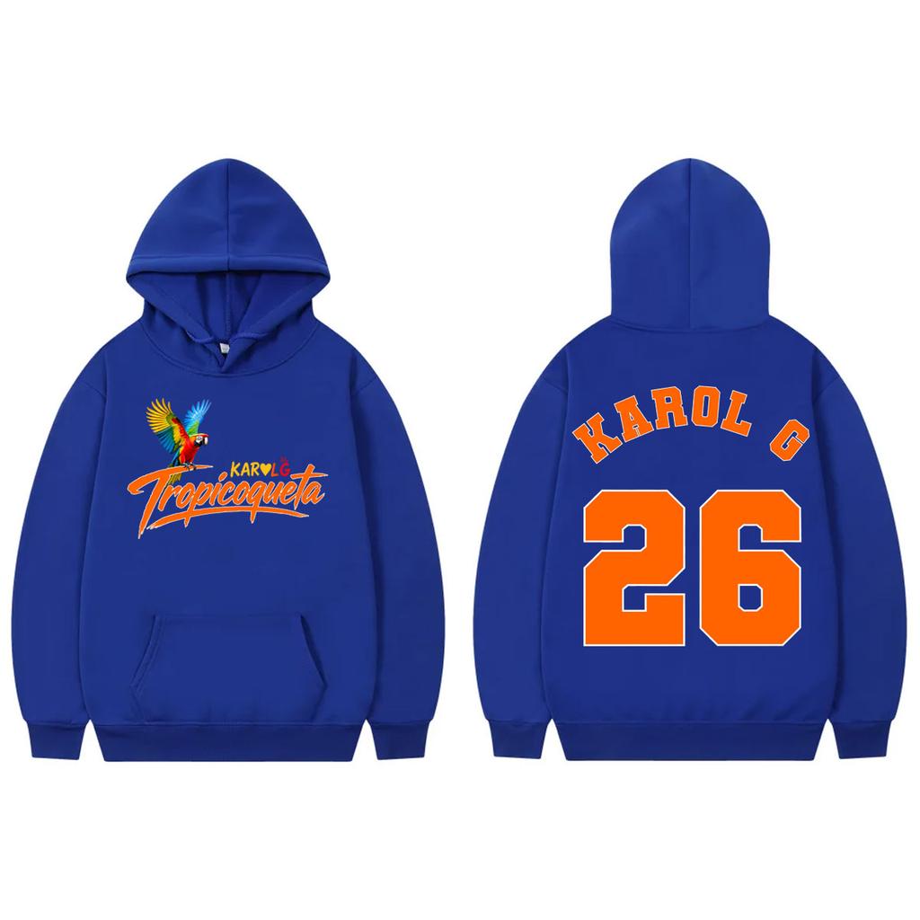 Singer Karol G Tropicoqueta Tour 2026 Print Hoodies Fashion Y2k Oversized Hooded Sweatshirts Unisex Casual Fleece Pullovers