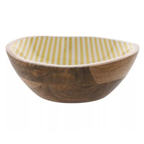 Country Living Mango Wood Stripe Bowl