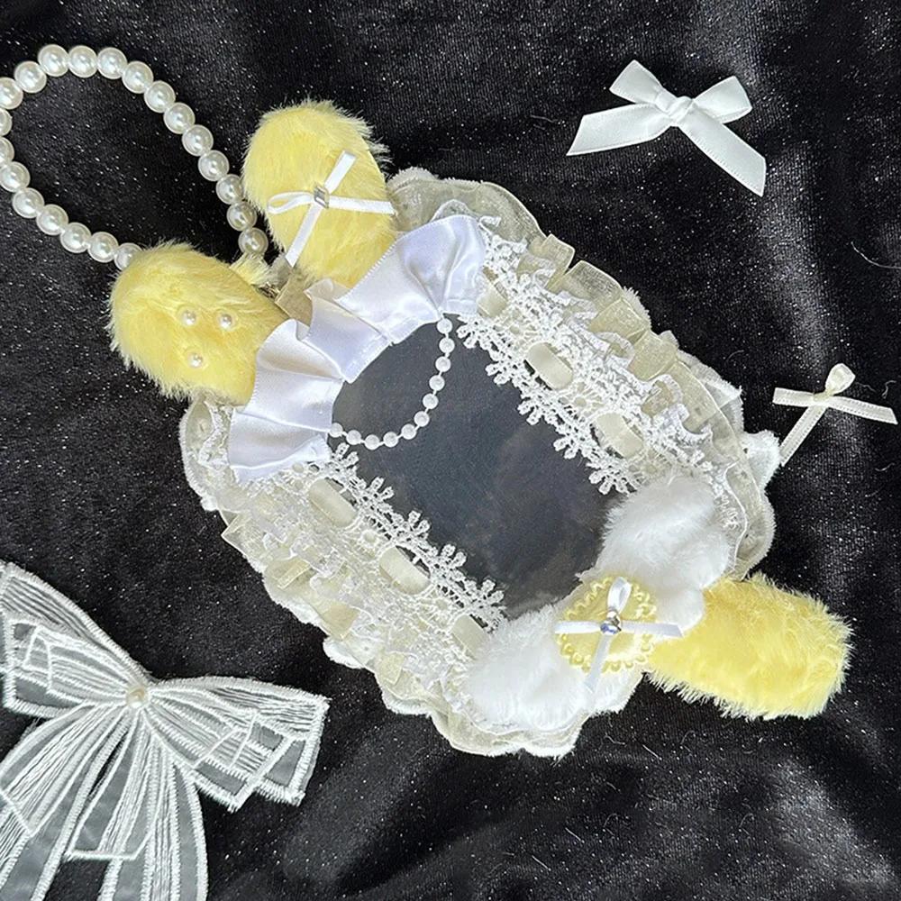 Sweet DIY Plush Card Holder Lolita Anime Lace Photocard Case Idol Display Handmade Photo Protector Case Card