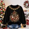 Women's Christmas Print Long Sleeve Top Casual Comfortable Fall Winter Shirt