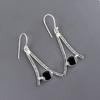 Schwarzer Onyx Edelstein 925 Sterlingsilber Schmuck Alltagsohrringe 1,45" Geschenk EE-66-15