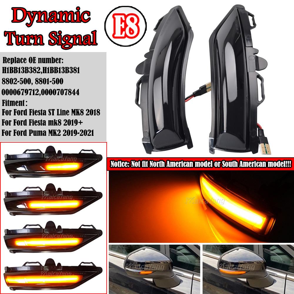 For Ford Fiesta MK7 VII 2019 2020 / UK MK8 VIII Dynamic Turn Signal Light LED Side Rearview Mirror Sequential Indicator Blinker