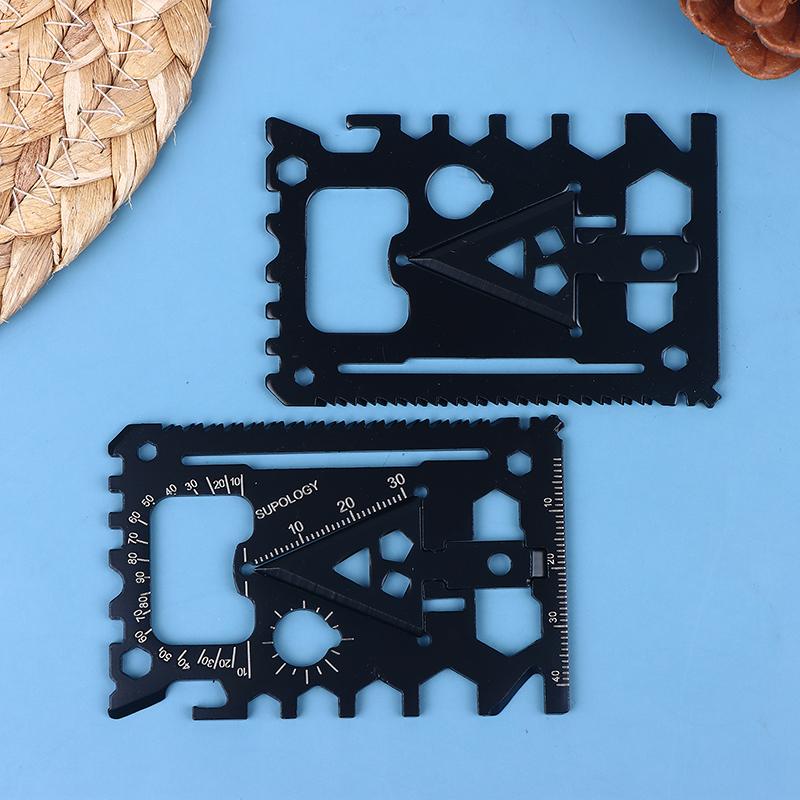 1/2/5 Pezzi Carta Utensile EDC 18-in-1 Acciaio Inossidabile 420 Multifunzione Apribottiglie/Lattine Portachiavi Cacciavite Chiave Inglese Carta