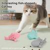 Silicone Cat Treat Dispenser Toy Fish-Shaped Interactive Cat Toy Teeth Grinding Toy  Pet Supplies