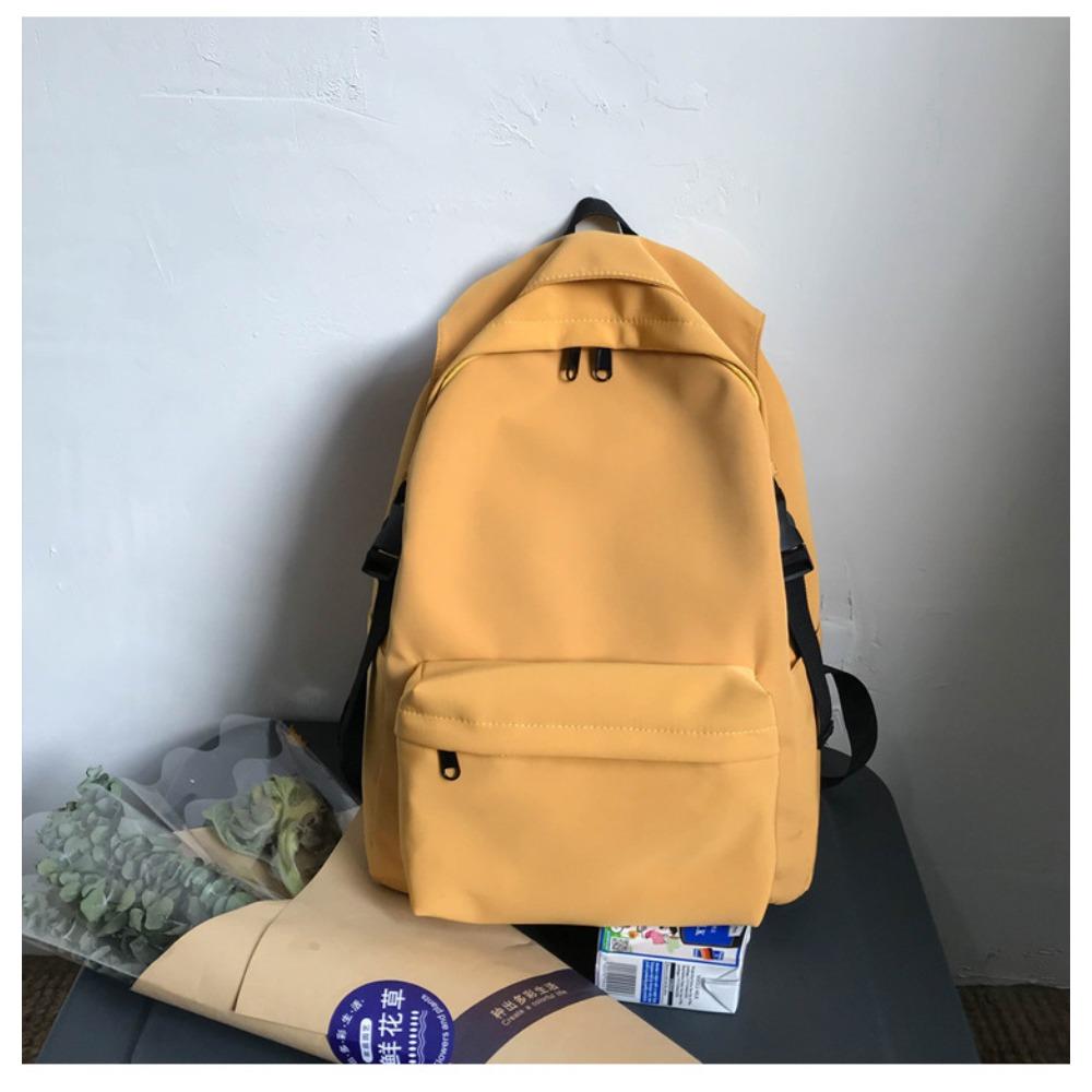 School Bag Backpack High-value Lightweight Girls' Backpack Solid Color Middle and High School Student Schoolbag Large Capacity Casual Backpack