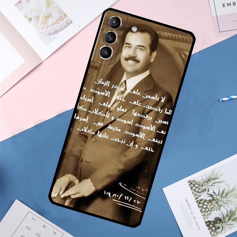 Etui Fashion Saddam Hussein Irak Hülle für Samsung Galaxy S24 S23 S22 Ultra S20 S21 FE S8 S9 S10 Plus Note 10 20 Ultra