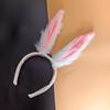 Plush Rabbit Ear Hair Clip - Cute Animal Ears Headband for Christmas & Halloween Decorations