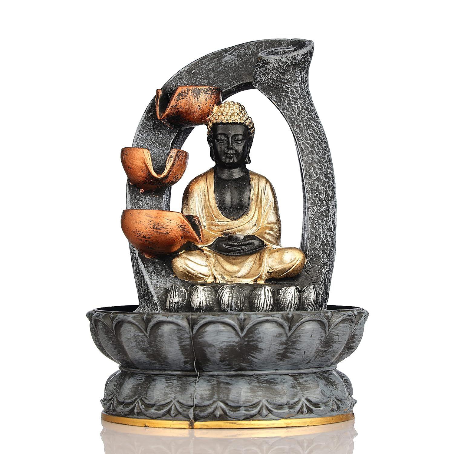 

Столешница из полирезины, комнатный/уличный водопадный фонтан со светодиодной подсветкой, домашний декор, украшение, подарочные товары