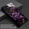 Purple Gold Floral Pattern 2D Phone Case for Samsung S26 S25 S24 S23 S22 S21 S20 A56 A36 A16 Tempered Glass Protective Cover
