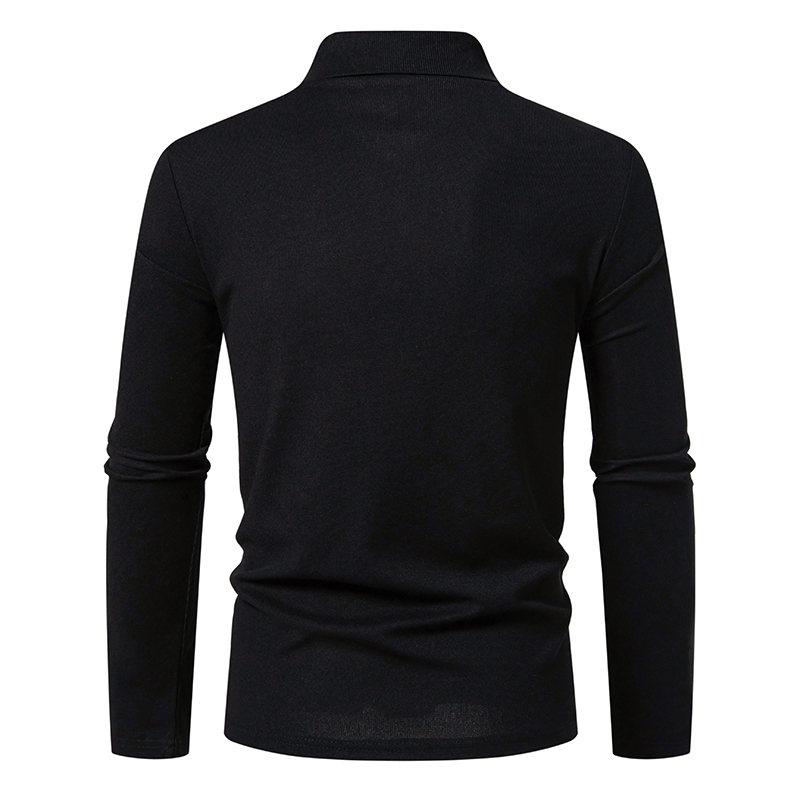 Men's Casual Polos Contrast Color Lapel Long-sleeved Polo Shirt for Men Casual Golf Shirts England Style Tees Tops Man