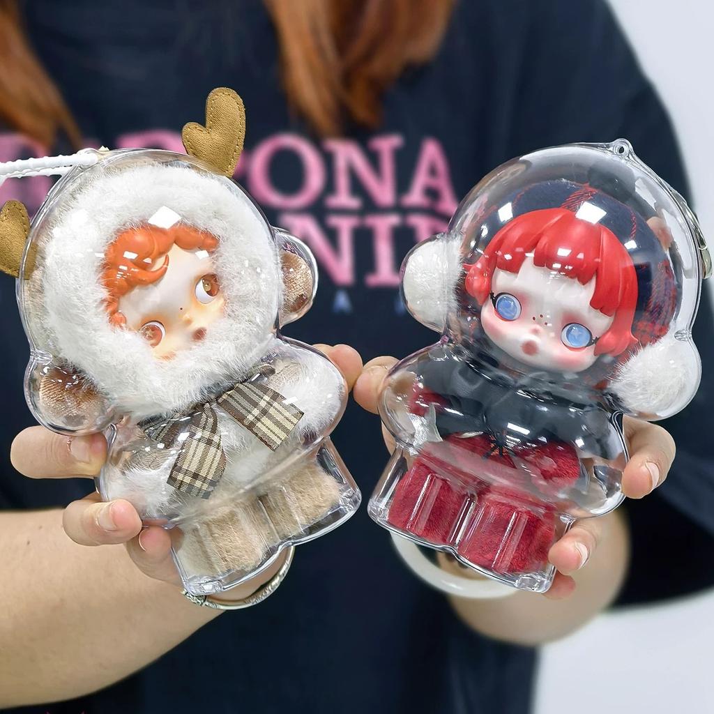 Accessories Doll For Skull Panda Protective Cover Transparent Plush Dolls Display Portable Organizer Box For Winter Symphony