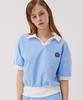 Awesome Studio Sporty Color Block Collared Short Sleeve T-Shirt Sky Blue