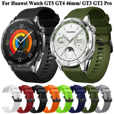22mm Men Silicone Strap For Huawei Watch GT5 Pro GT4 46mm Smartwatch Band For Huawei Watch 4 Pro/GT3 GT2 Pro Wristband Bracelet