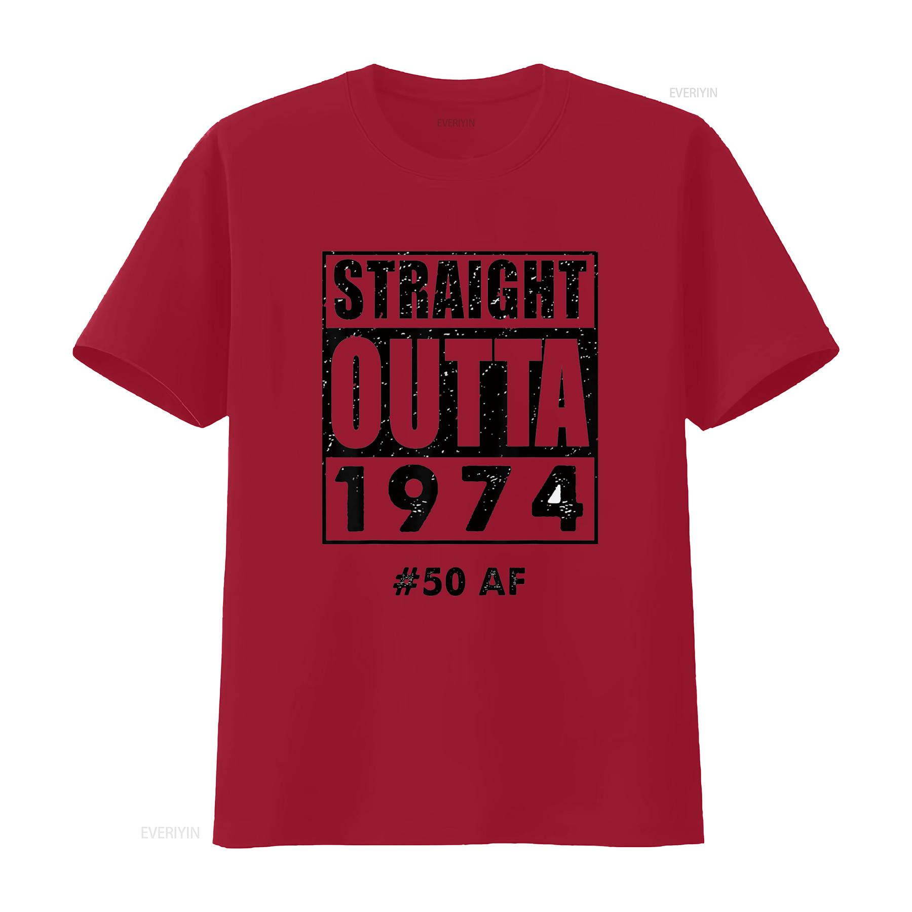 

Straight Outta 1974 50 Funny 50th Birthday T Shirt vintage Washed Comfortable Casual Unisex graphic Top For Everyday Wear S