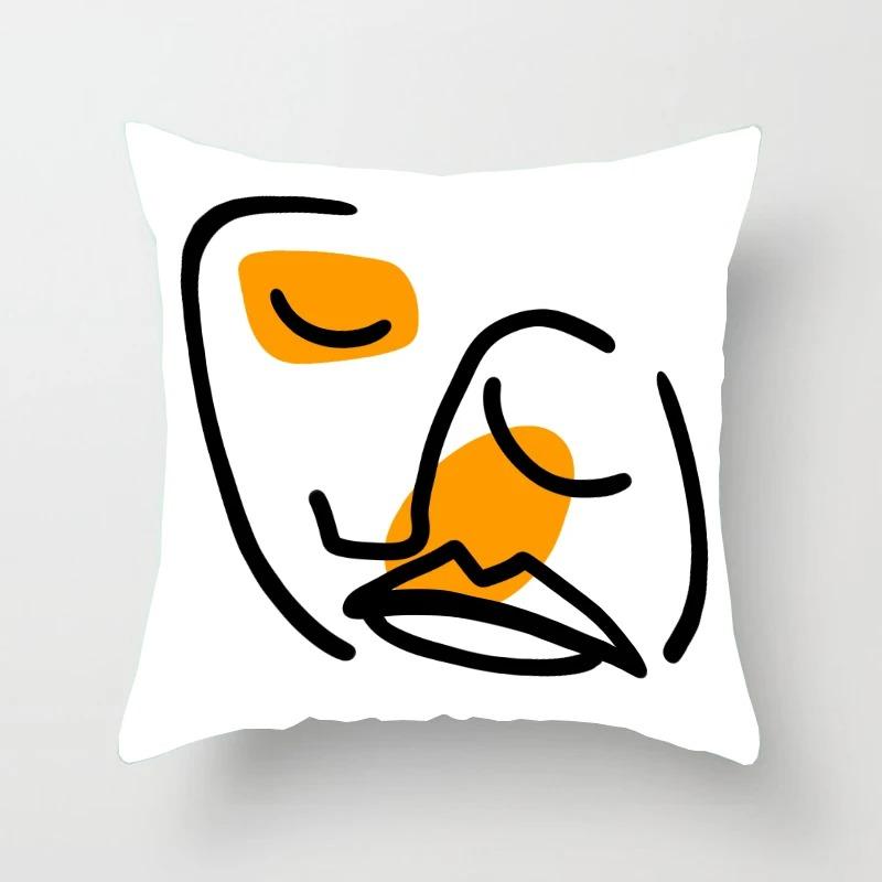 Abstract Emoticon Pattern Pillowcase Car Ornaments Office Living Room Home Pillowcase