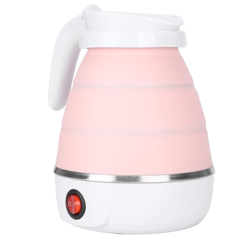 Electric Kettle, 400W, 600ml, with Boil-Dry Protection, Perfect for Business Trips, University Dorms, etc. (Pink)