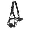 Leather Bondage Toys Open Mouth Gag with Silicone Ball Bondage Restraints Bite Gag Adult Sex Toys