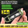 COB LED Nyckelring Ficklampa Multifunktionell Ficklampa Uppladdningsbar Ultralätt Campingficklampa för Utomhus Nödsituationer