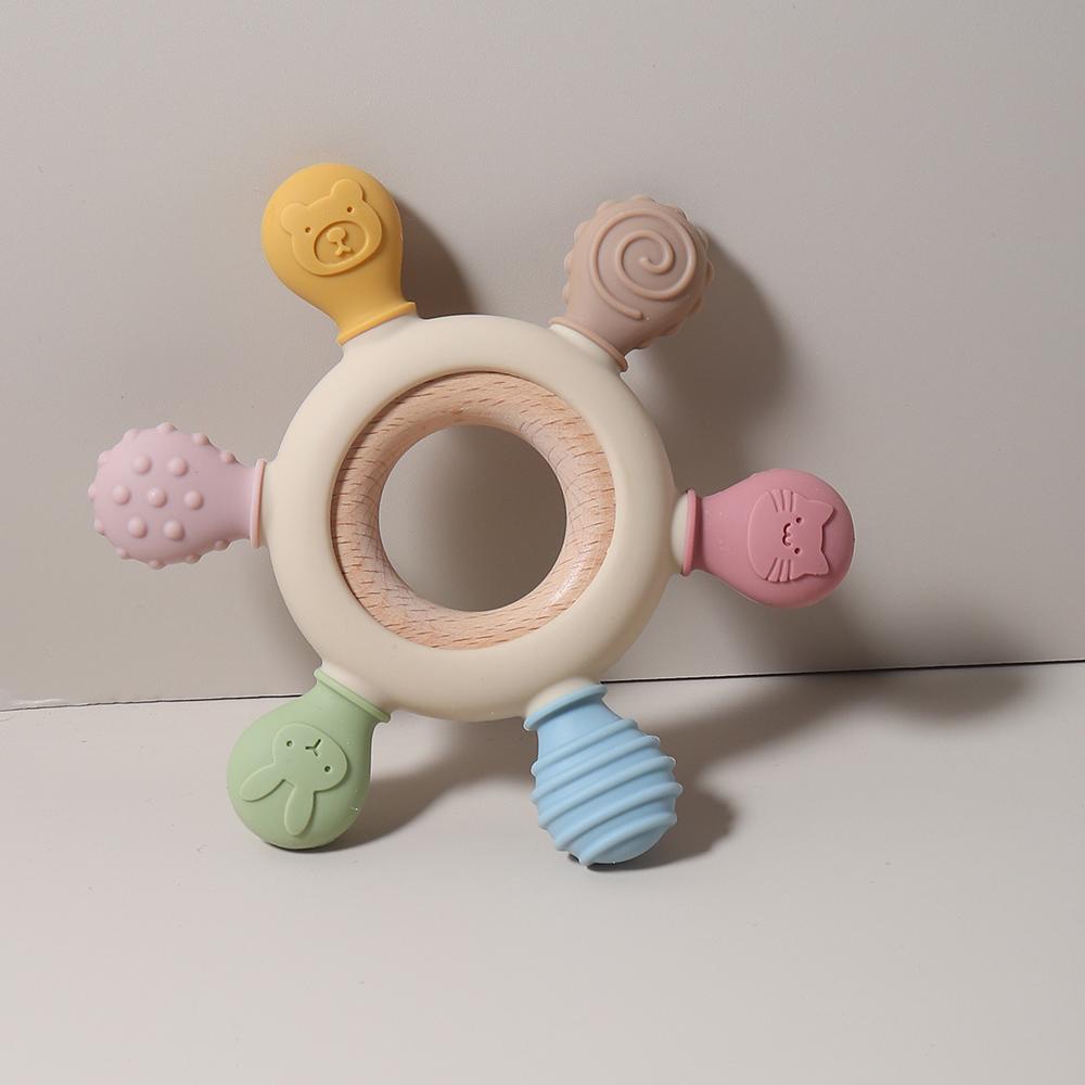 

Силиконовый прорезыватель для зубов, подарок для малыша, в форме животного, мультяшный, милый, игрушка для прорезывания зубов, жевательный шарик, сенсорный, для облегчения боли в деснах, соска-пустышка, колокольчик, бук, мягкий