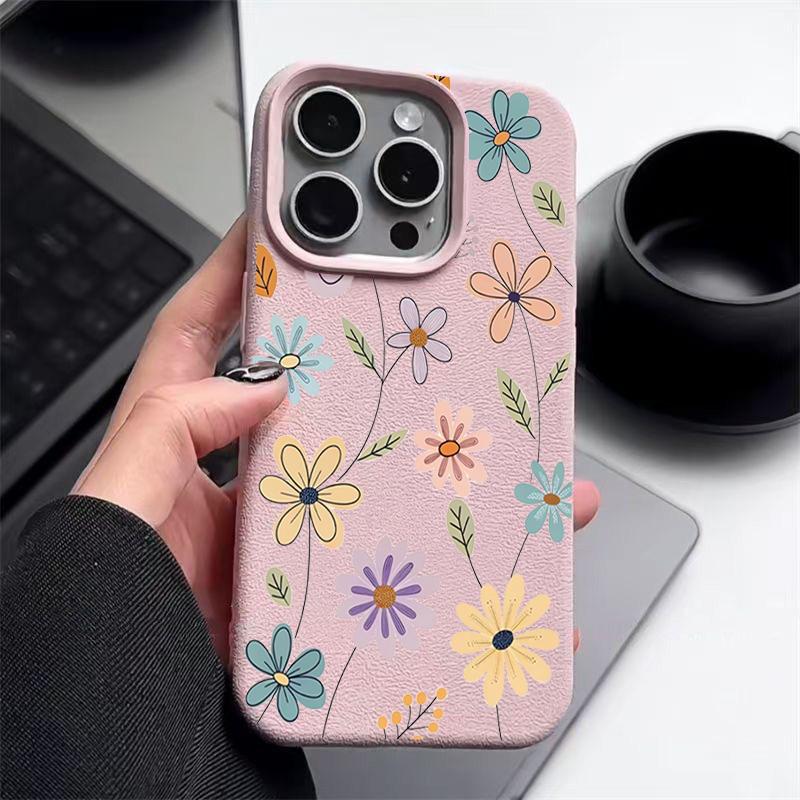 Fall prevention Personalized phone case iphone16pro For iPhone 16 15 Pro Max 16promax 14 13 12 11pro Artistic Flower Pattern