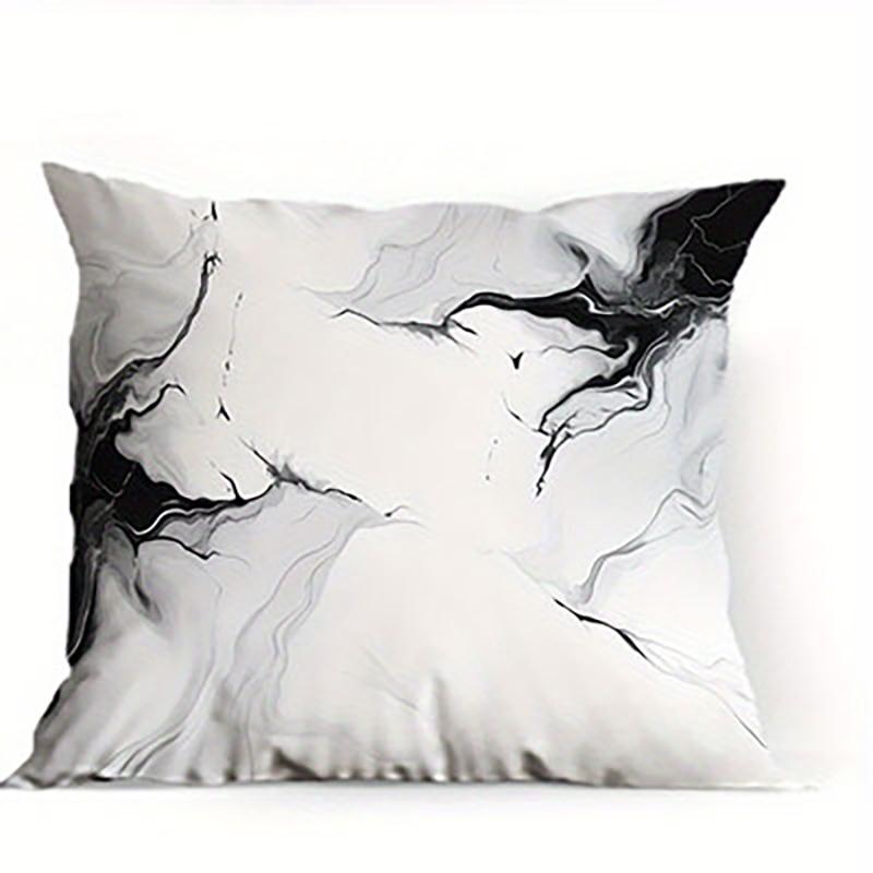 Abstract Blue and Gold Swirl Pattern Throw Pillow Cover for Modern Sofa Decor